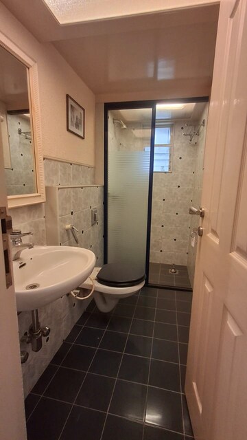 Bathroom in 3 BHK Apartment at Satguru Dhrishti, Khar West – for Rent
