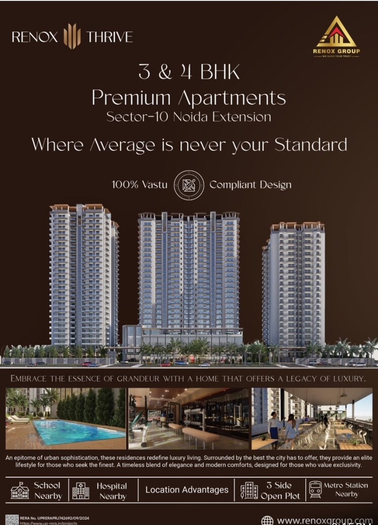 Exterior View, renowned-renox-thrive 3 Bedroom 1666 Sq.Ft. Apartment In Sector 10 Greater Noida Greater Noida 8407769