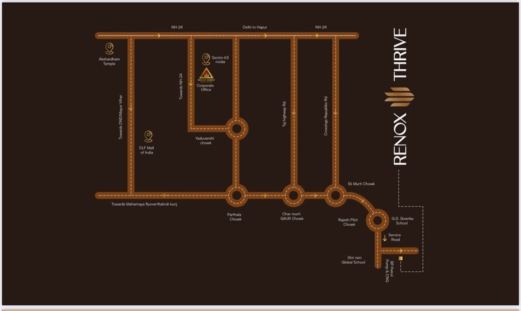 Map Location, renowned-renox-thrive 3 Bedroom 1666 Sq.Ft. Apartment In Sector 10 Greater Noida Greater Noida 8407769