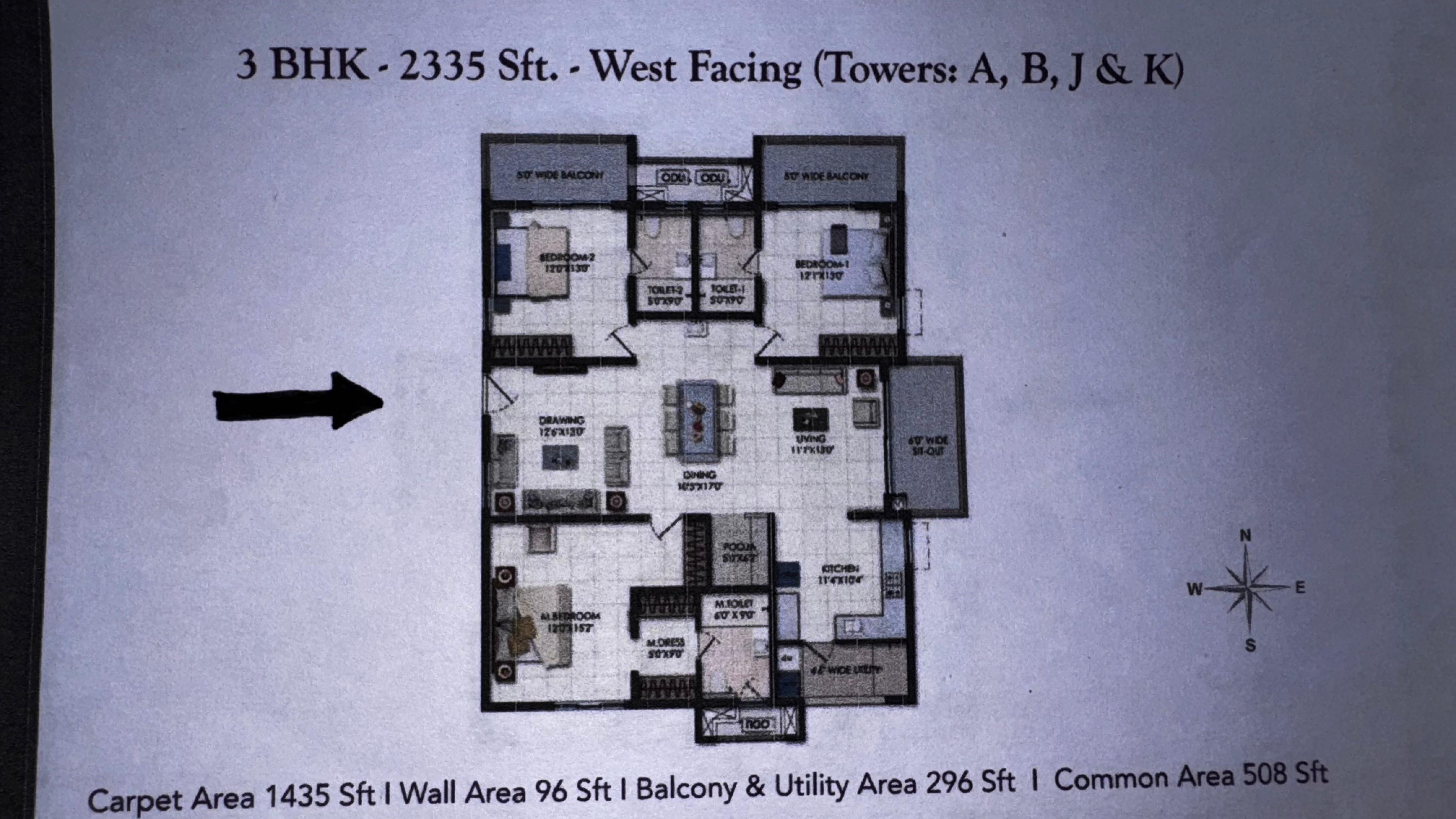 3 BHK + Pooja Room Apartment For Sale in Rajapushpa Provincia
