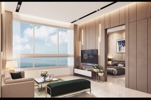 Living Room in 1 BHK Apartment at Piramal Revanta, Mulund West – for Sale