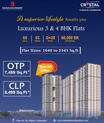 3 BHK + Pooja Room 1640 Sq.Ft. Apartment in Mahaveer Crystal Garden