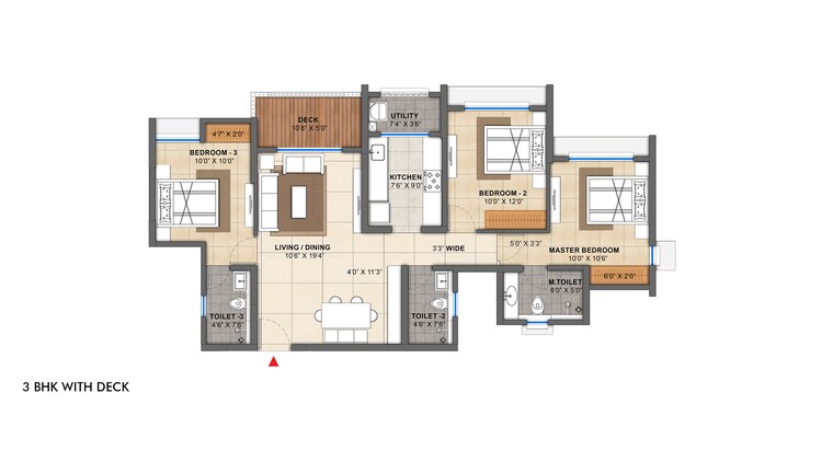 Floor Plan, lodha-codename-premier 2 Bedroom 656 Sq.Ft. Apartment In Dombivli East Thane 8409074