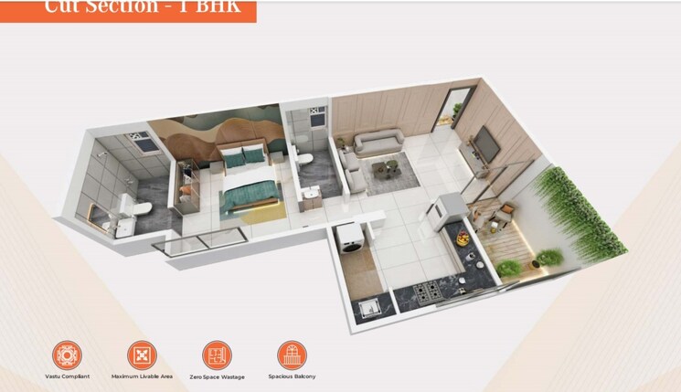 Floor Plan, rkh-nidhivan 1 Bedroom 465 Sq.Ft. Apartment In Chikhali Pune 8409185