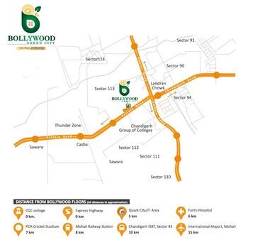 3 BHK Builder Floor – Map Location View at Sector 113 - for Sale