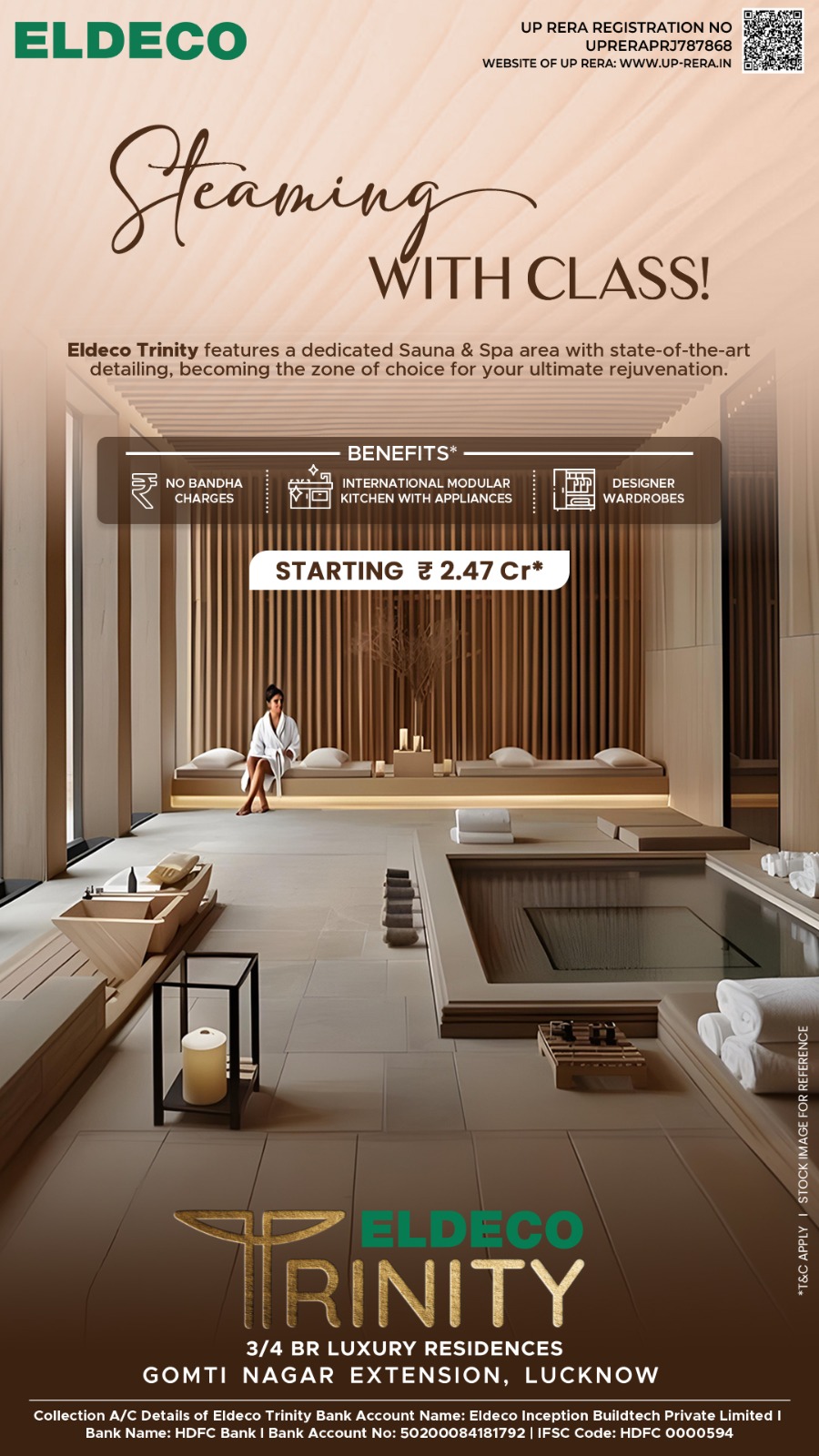 3.5 BHK + Servant Room Apartment For Sale in Eldeco Trinity