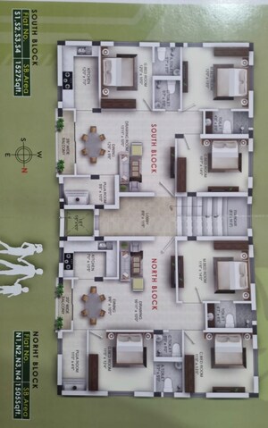 Floor Plan in 3 BHK Apartment at Patia – for Sale