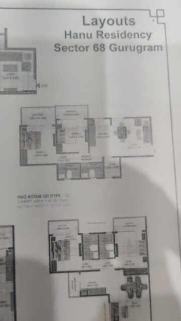 Floor Plan in 2 BHK Apartment at Pareena Hanu Residency, Sector 68 – for Sale