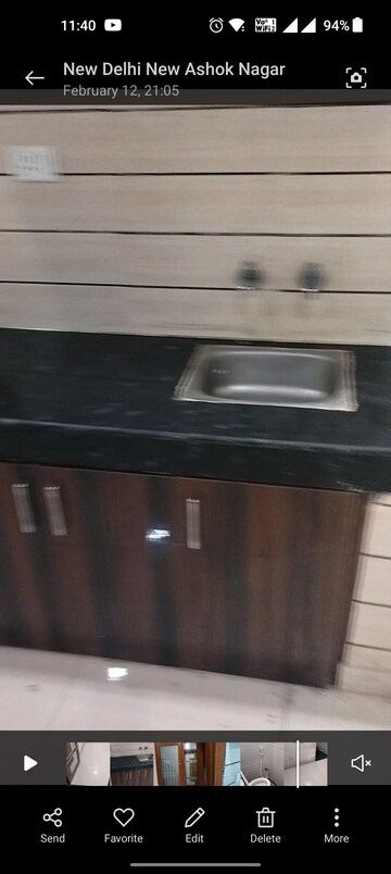 Kitchen in 1 RK Builder Floor at New Ashok Nagar – for Rent