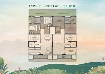 Floor Plan in 2 BHK Apartment at Paras The Florett Enqlave, Sector 59 – for Sale