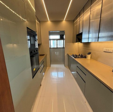 Kitchen in 4 BHK Apartment at Sheth Auris Serenity Tower 1, Kanch Pada – for Rent