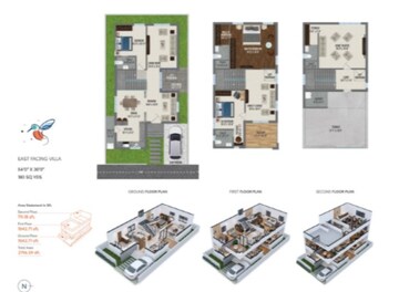 Floor Plan in 4 BHK Villa at Kollur – for Sale