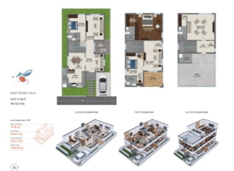 Floor Plan, kollur 4 Bedroom 2796 Sq.Ft. Villa In Kollur Hyderabad 8413123