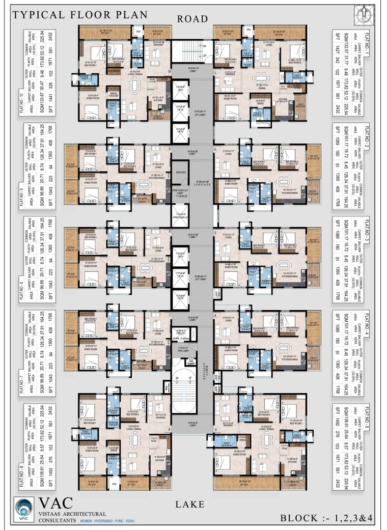 Floor Plan, bachupally 3 Bedroom 1768 Sq.Ft. Apartment In Bachupally Hyderabad 8413304