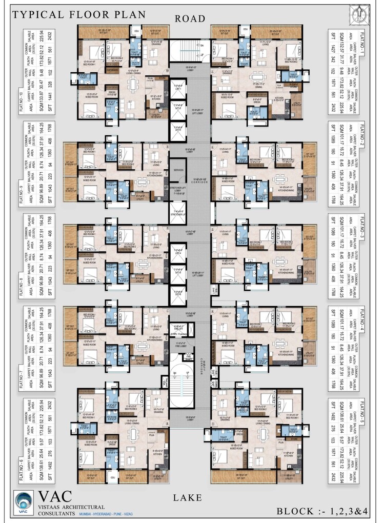 Floor Plan, bachupally 3 Bedroom 2432 Sq.Ft. Apartment In Bachupally Hyderabad 8413379
