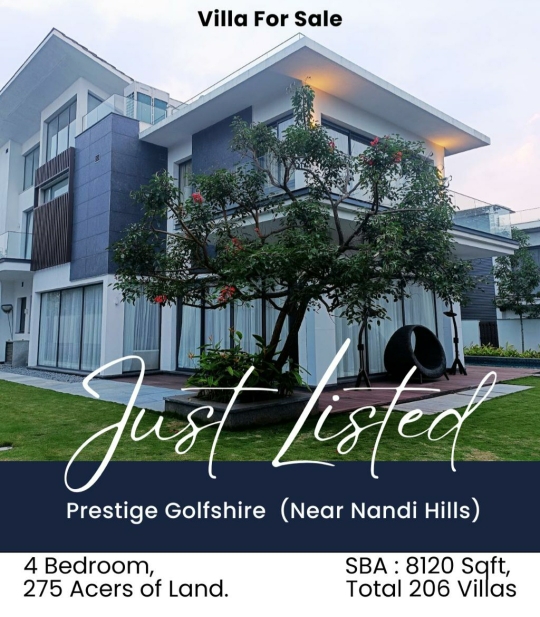 4 BHK + Servant Room,Extra Room 8120 Sq.Ft. Villa in Prestige Golfshire