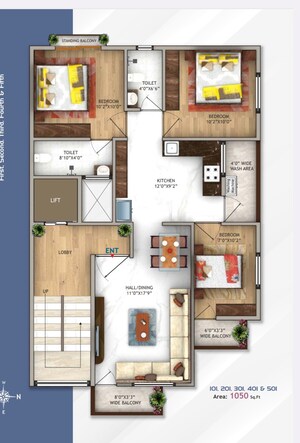 Floor Plan in 2.5 BHK Apartment at Nagpur Airport – for Sale