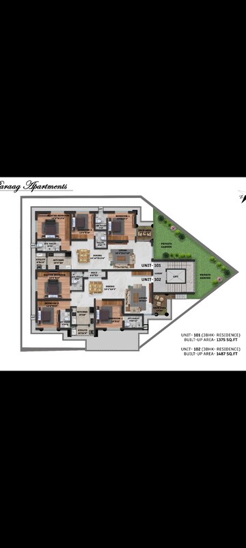 Master Plan in 3 BHK Apartment at Anriya Palatial, Dollars Colony – for Sale