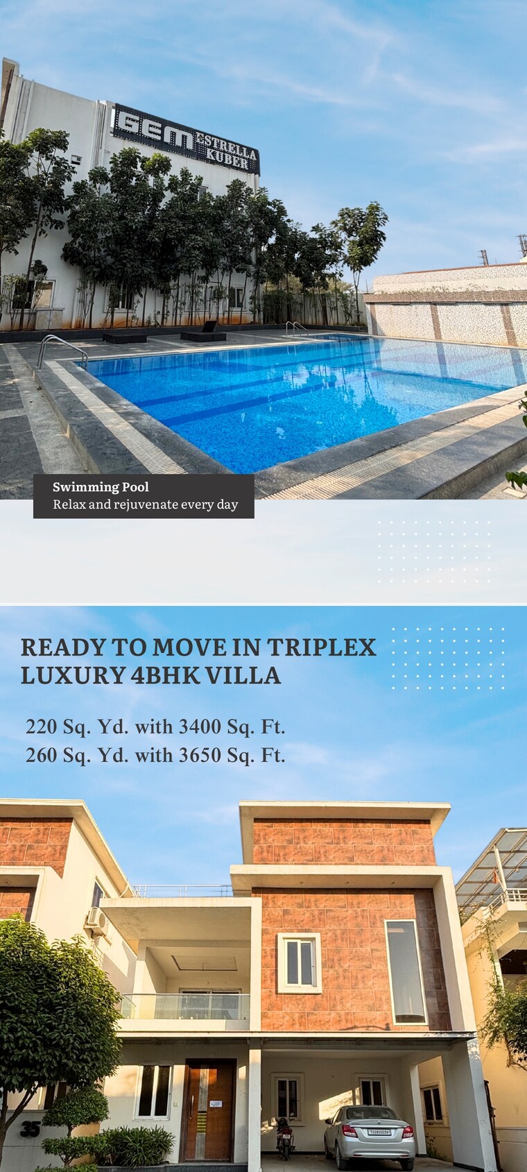 Master Bedroom, gem-estrella-kuber 3 Bedroom 3352 Sq.Ft. Villa In Kollur Hyderabad 8416181