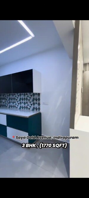 Kitchen in 3 BHK Apartment at Saya Gold Avenue, Vaibhav Khand – for Sale