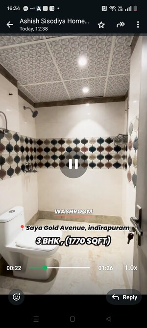 Master Bedroom in 3 BHK Apartment at Saya Gold Avenue, Vaibhav Khand – for Sale