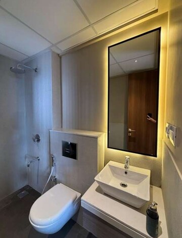 Bathroom in 3 BHK Apartment at Piramal Vaikunth, Balkum Pada – for Rent