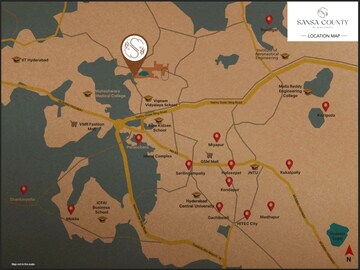 3 BHK Villa – Map Location View at Aurobindo Sansa County, Peeranchuruvu - for Sale