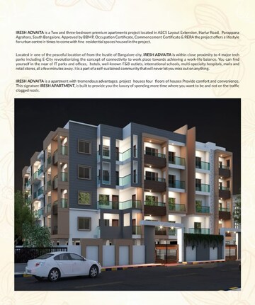 2 BHK Apartment – Exterior View View at Iresh Advaita, Parappana Agrahara - for Sale