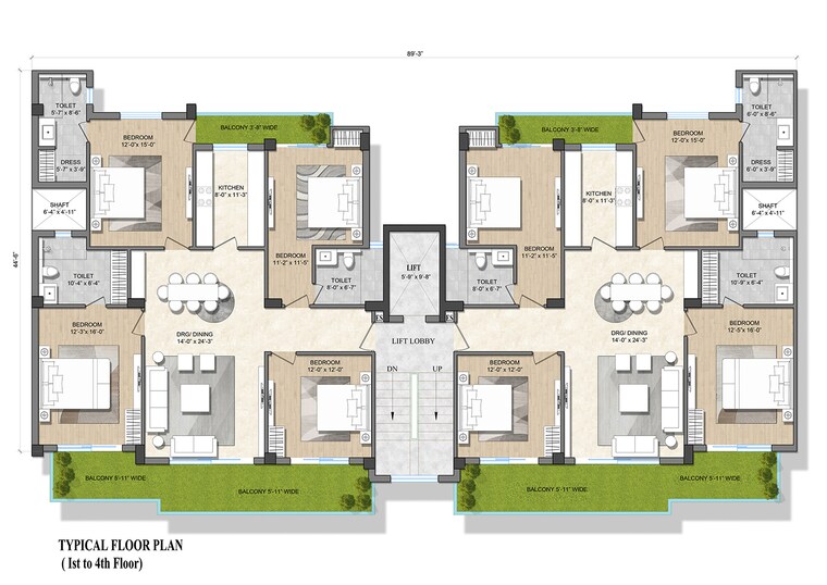 Floor Plan, sector 84 4 Bedroom 325 Sq.Yd. Builder Floor In Sector 84 Faridabad 8420880