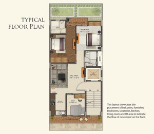 Floor Plan in 2.5 BHK Apartment at JMS The Nation, Sector 95 – for Sale