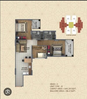 Floor Plan in 3 BHK Independent House at GLS Arawali Homes, Sohna Sector 4 – for Sale