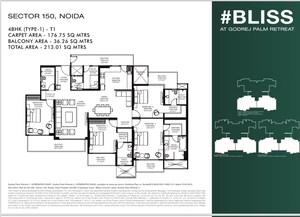 Floor Plan in 4 BHK Apartment at Godrej Bliss, Sector 150 – for Sale