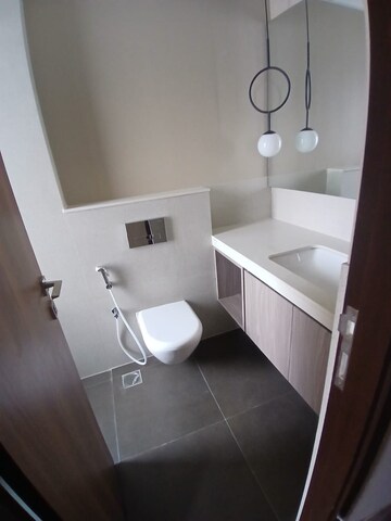 Bathroom in 3 BHK Apartment at Piramal Vaikunth, Balkum Pada – for Rent