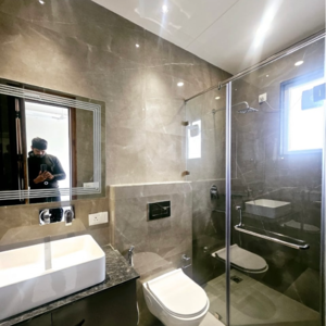 Bathroom in 4 BHK Builder Floor at Ansal API Esencia, Sector 67 – for Sale