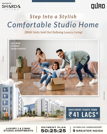 Master Bedroom in 1 RK Apartment at Sharda NTPC Anandam Plaza, Chi Ii Greater Noida – for Sale