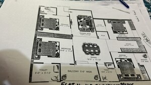 Floor Plan in 4 BHK Apartment at Ghanshyam Palace Indira Nagar, Indira Nagar – for Sale