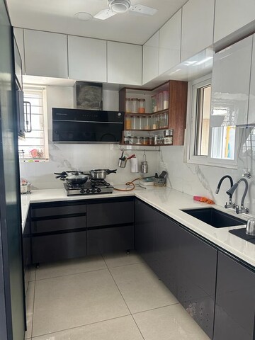 Kitchen in 3 BHK Apartment at Aparna Serene Park, Kondapur – for Rent