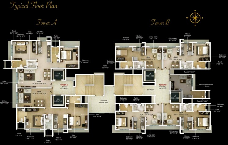 Floor Plan, goregaon west 3 Bedroom 1511 Sq.Ft. Apartment In Goregaon West Mumbai 8427812
