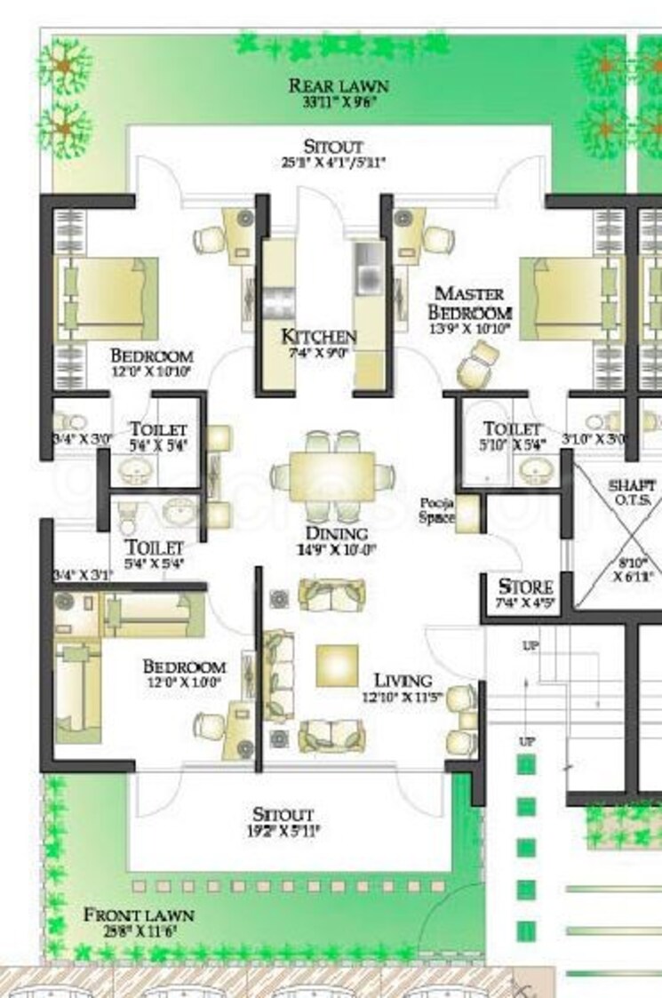 Floor Plan, rps-palms 4 Bedroom 1805 Sq.Ft. Builder Floor In Sector 88 Faridabad 8427947