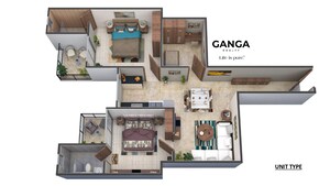Floor Plan in 2 BHK Apartment at Ganga Tathastu, Sohna Sector 5 – for Sale