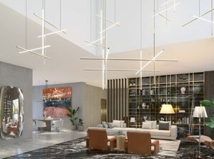 Living Room in 4 BHK Apartment at Myscape Yoo Hyderabad, Puppalaguda – for Sale