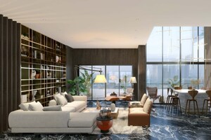 Living Room in 4 BHK Apartment at Myscape Yoo Hyderabad, Puppalaguda – for Sale