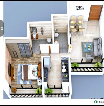 Floor Plan in 1 BHK Apartment at Taloja Phase 1 – for Sale
