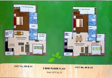 Floor Plan in 2 BHK Apartment at DevLandcon Hitaishi Heights, Raj Nagar Extension – for Sale