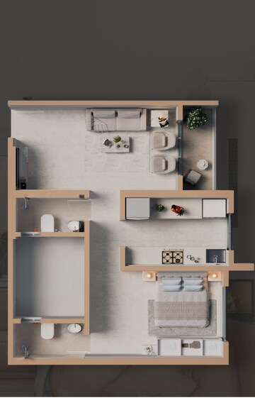 Floor Plan in 1 BHK Apartment at Balaji Sky Heights, Mira Road – for Sale