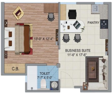 Floor Plan in  Office Space at Migsun Janpath, Amar Shaheed Path – for Sale