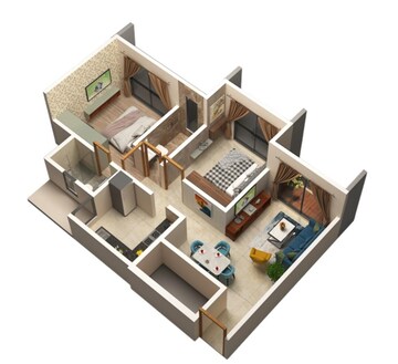 Floor Plan in 2 BHK Apartment at Aarti Markandey Square, Balkum Pada – for Sale