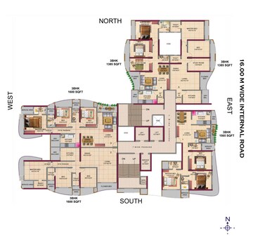 Floor Plan in 2 BHK Apartment at HDIL Metropolis Residences, Andheri West – for Rent