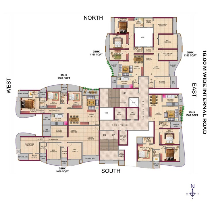 Floor Plan, hdil-metropolis-residences 2 Bedroom 1429 Sq.Ft. Apartment In Andheri West Mumbai 8432309