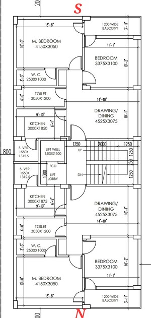 Floor Plan in 2 BHK Apartment at New Town Action Area 1 – for Sale